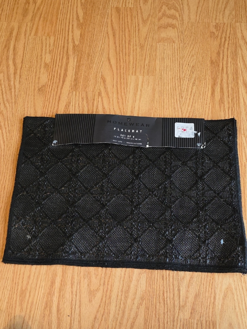 Homewear Black Woven Placemat Set of 6